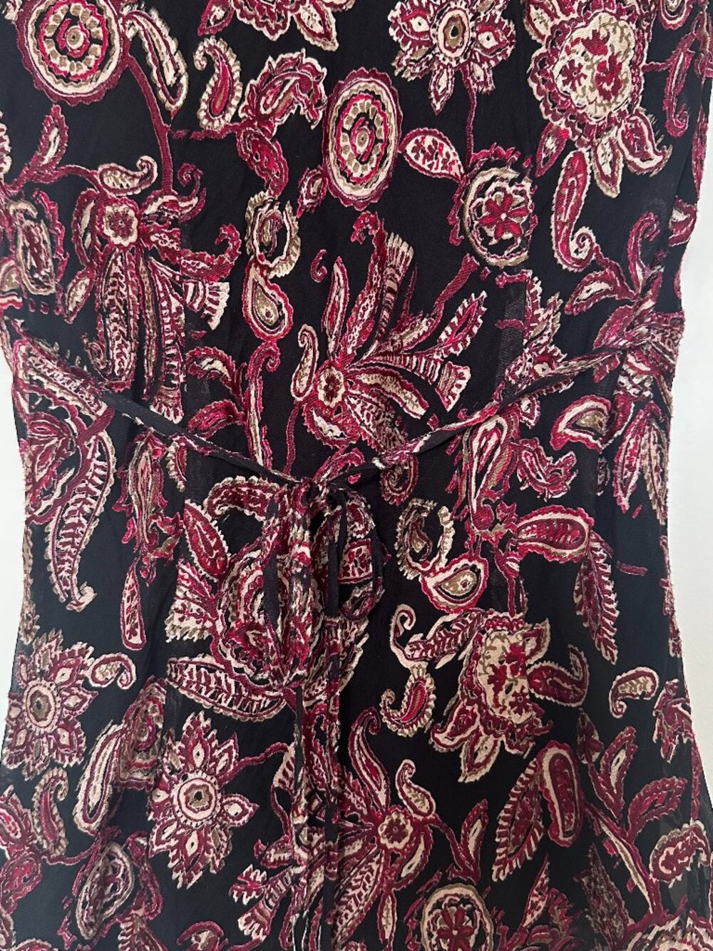 Ann Taylor Loft Paisley V-Neck Tie-Back Top size 2 🌹 - Picture 4 of 5